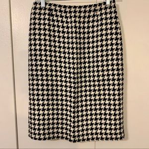 Black White Houndstooth Pencil Skirt Dana Buchman